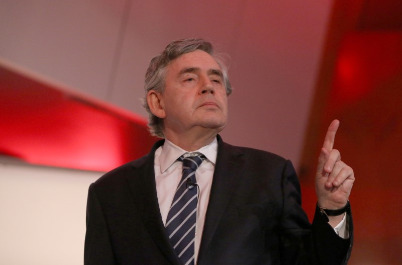 FILE PHOTO: Former British Prime Minister, Gordon Brown, delivers a