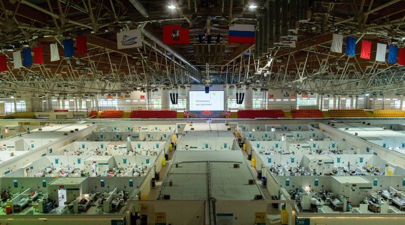 Temporary hospital for COVID-19 patients in the Krylatskoye Ice Palace