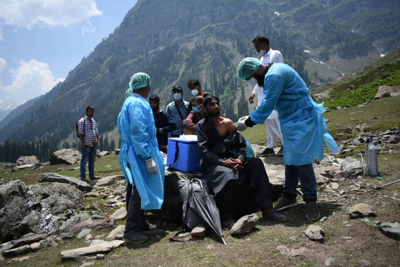 Vaccination drive at Lidderwat near scenic Pahalgam