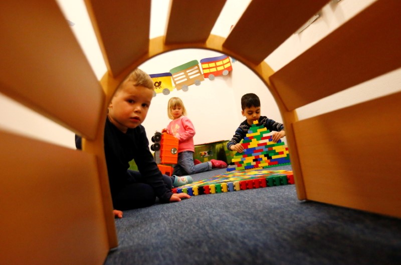 FILE PHOTO: Children play at their Kindergarten in Hanau