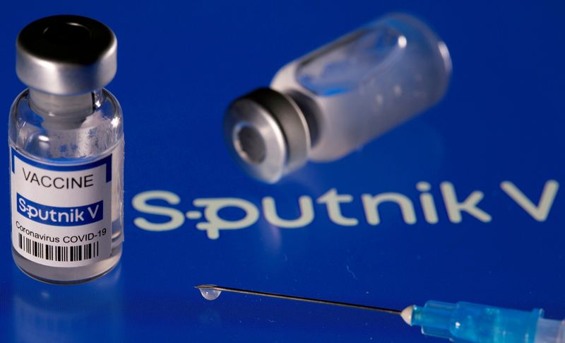 FILE PHOTO: Vials labeled Sputnik V coronavirus disease (COVID-19) vaccine