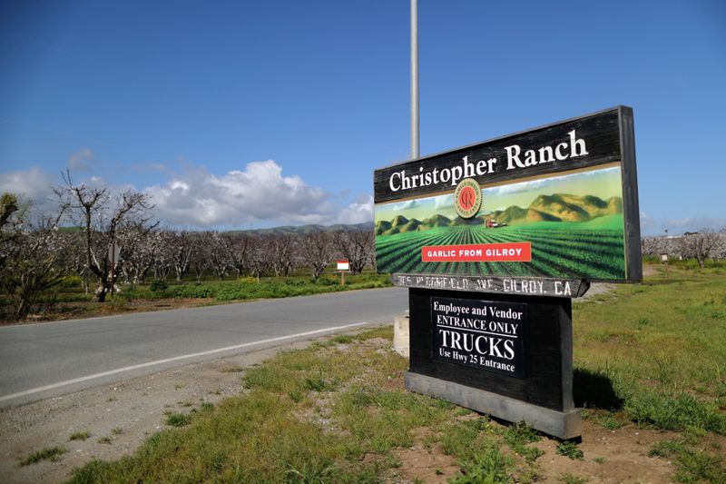 FILE PHOTO: The entrance to Christopher Ranch garlic farm is