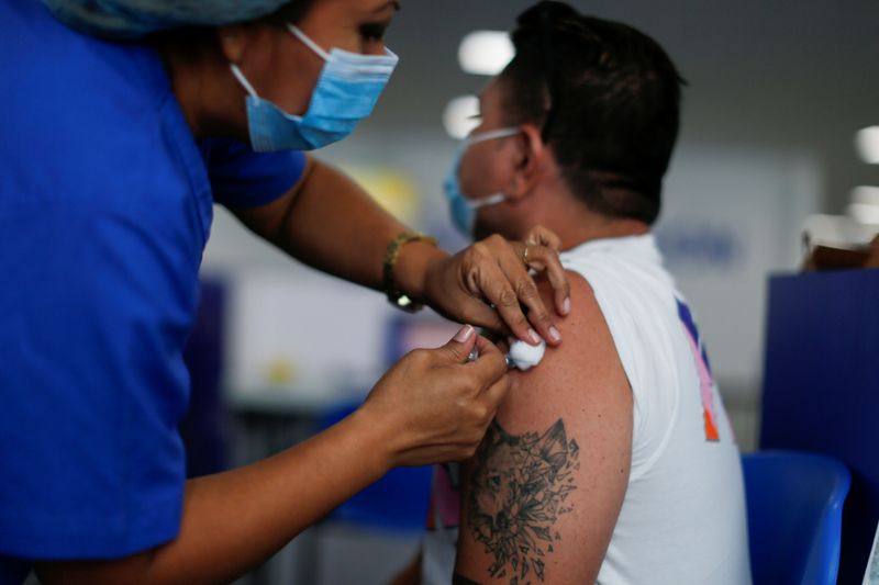 FILE PHOTO: Coronavirus disease (COVID-19) vaccination in El Salvador