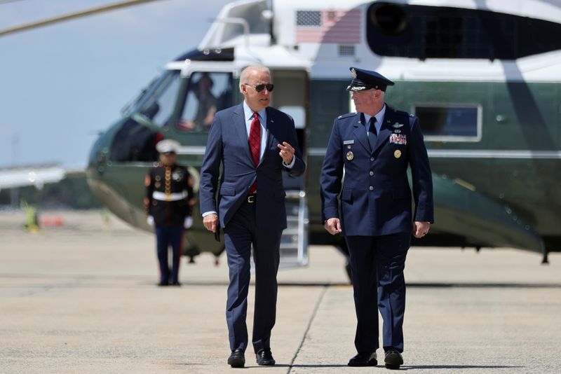 U.S. President Biden travels to North Carolina from Maryland