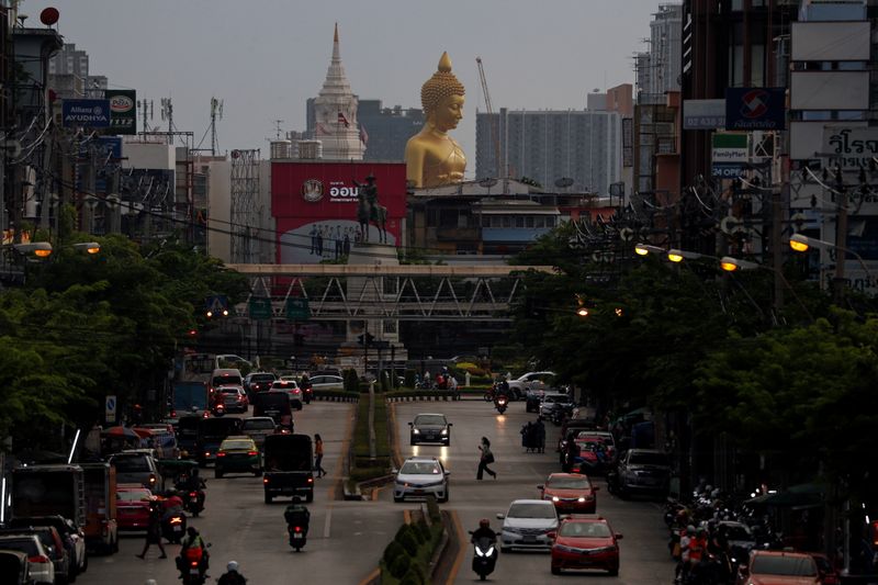 The giant Buddha statue of Wat Paknam Phasi Charoen temple