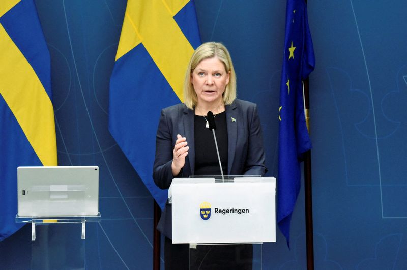 Sweden’s Prime Minister Magdalena Andersson presents new COVID-19 restrictions in
