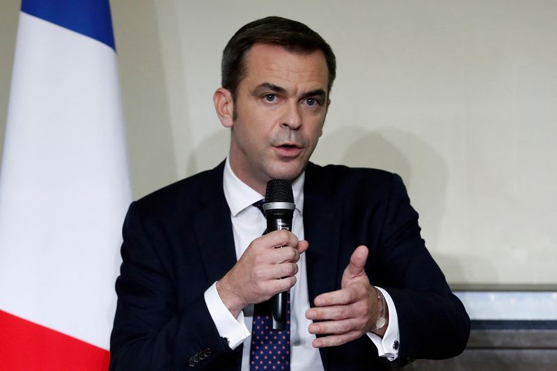 French Health Minister Olivier Veran holds a news conference in