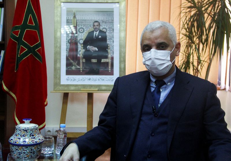 Morocco’s Health Minister Khalid Ait Taleb poses during an interview