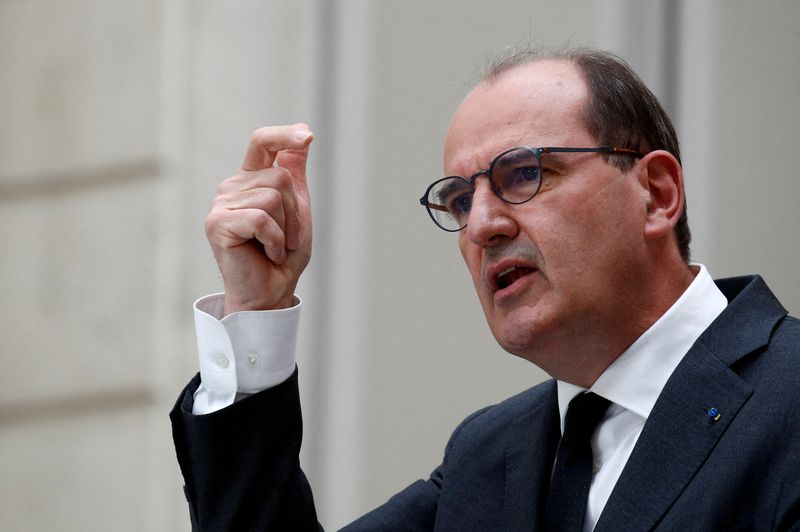 FILE PHOTO: French Prime Minister Castex attends a news conference