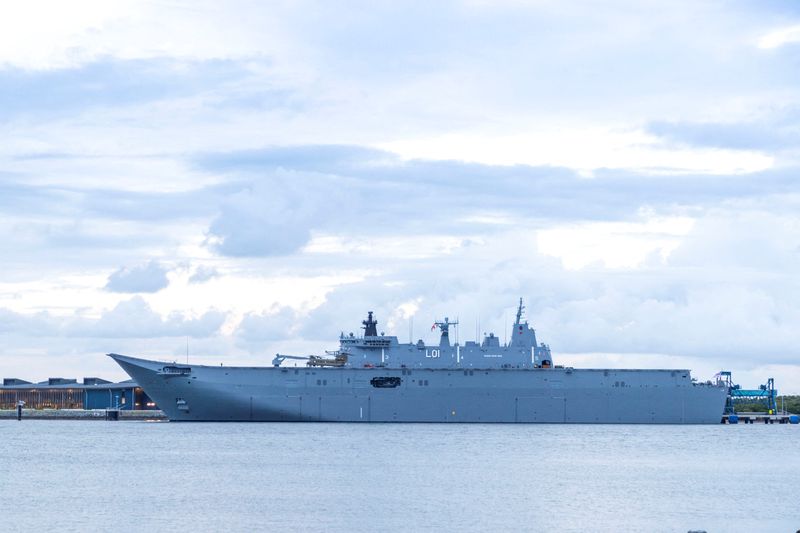 HMAS Adelaide in Brisbane before travelling to Tonga to assist