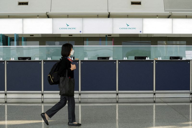 FILE PHOTO: Hong Kong International Airport following COVID-19 measures