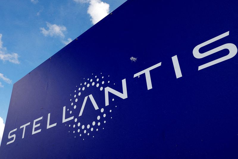 FILE PHOTO: FILE PHOTO: The logo of Stellantis is seen