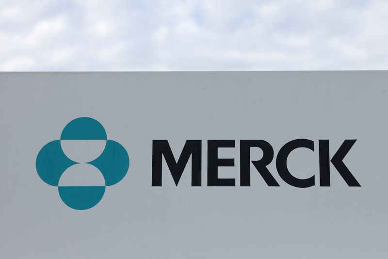 Signage is seen at the Merck & Co. headquarters in