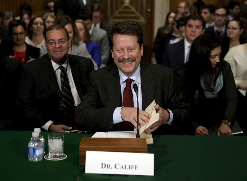 FILE PHOTO: FDA Commissioner nominee Califf arrives to testify a