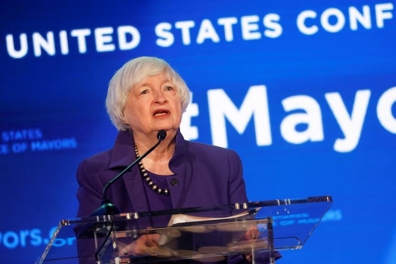 U.S. Treasury Secretary Yellen addresses the U.S. Conference of Mayors in