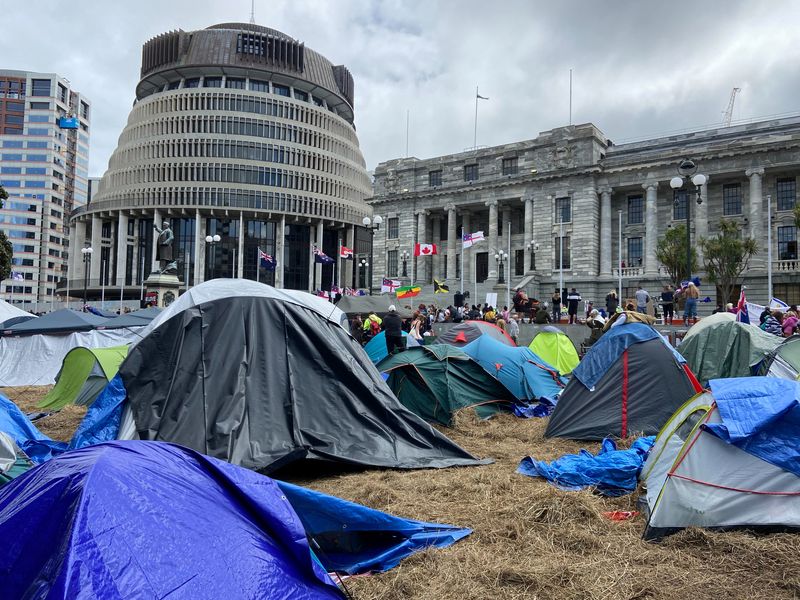 New Zealand’s Ardern labels anti-vaccine protests ‘imported’ as crowds defy