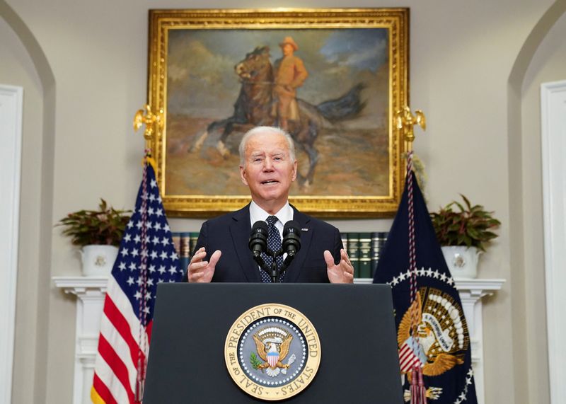 U.S. President Joe Biden delivers remarks on Russia-Ukraine situation