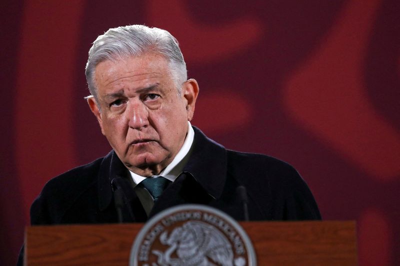 FILE PHOTO: Mexico’s President Lopez Obrador attends daily news conference