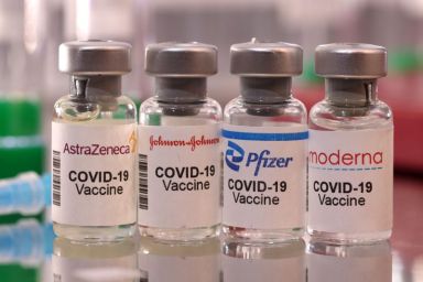 Illustration of COVID-19 vaccine vials