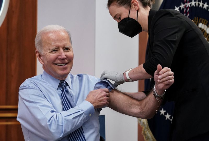 U.S. President Biden receives second coronavirus (COVID-19) booster shot at