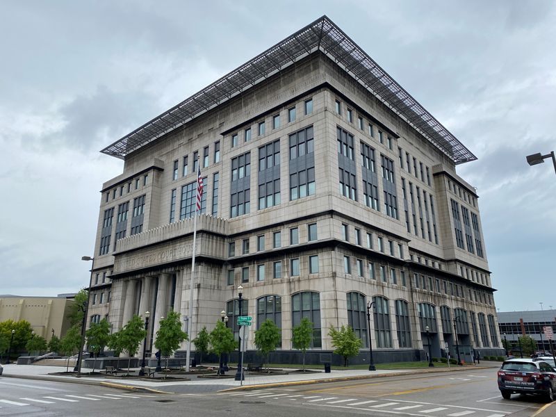A general view of the courthouse where opioid trial is