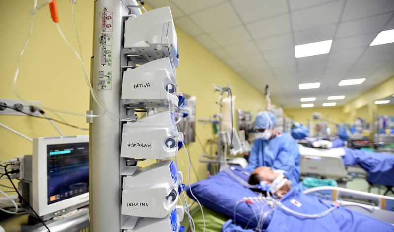 FILE PHOTO: COVID-19 intensive care unit at the San Raffaele