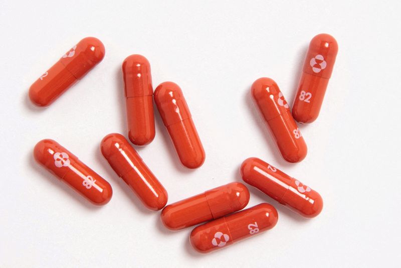 FILE PHOTO: COVID-19 treatment pill, called molnupiravir being developed by