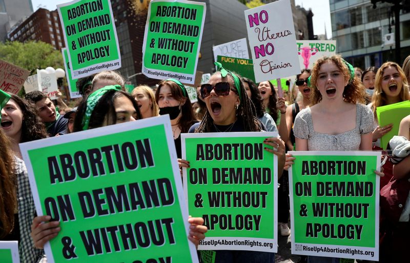 FILE PHOTO: Students and others protest for abortion rights in