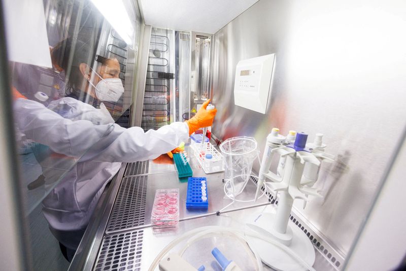FILE PHOTO: A laboratory of the vaccine company Bavarian Nordic,