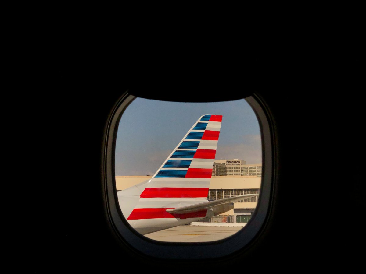 FILE PHOTO: An American Airlines airplane sits on the tarmac