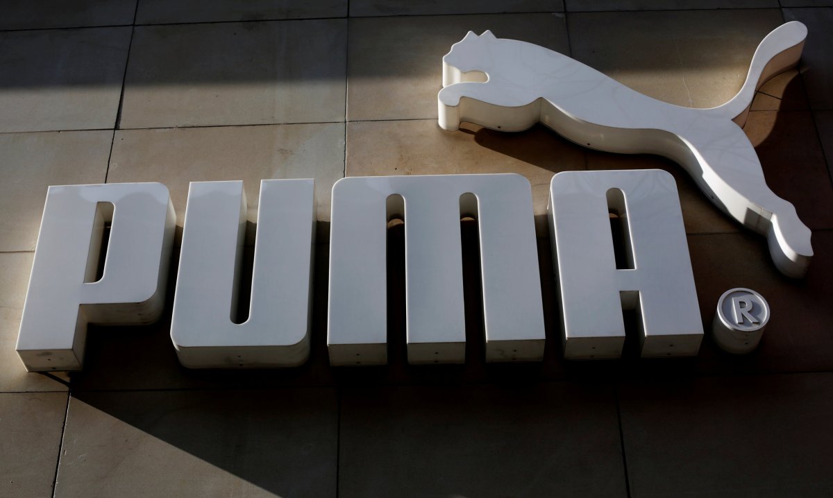 FILE PHOTO: The logo of German sports goods firm Puma