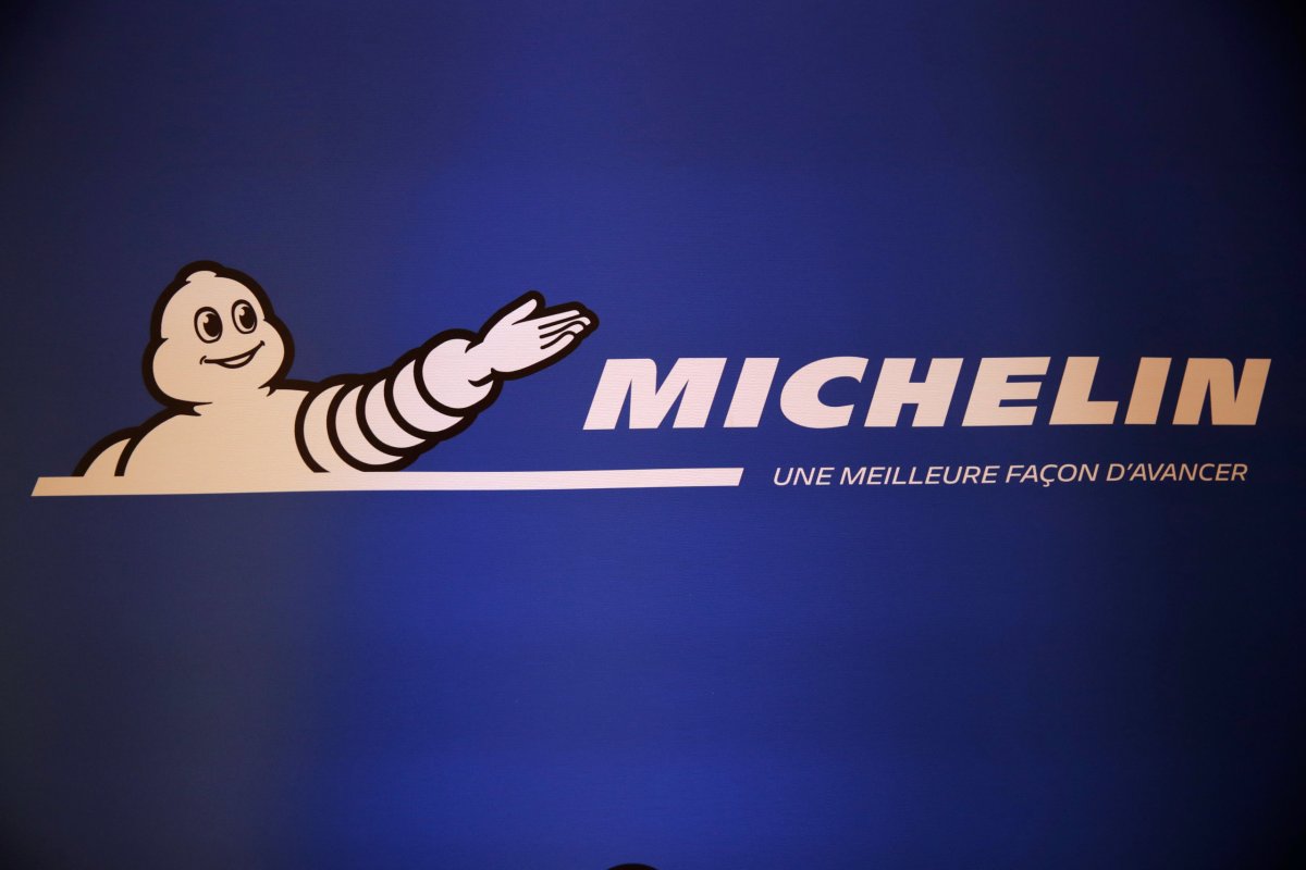 FILE PHOTO: The logo of Michelin Group is seen ahead
