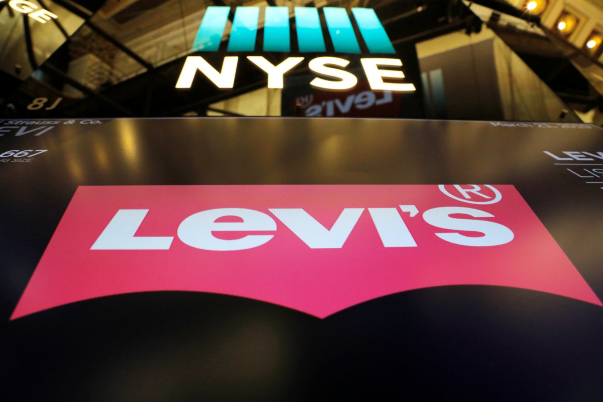 The Levi Strauss & Co. logo is seen on display