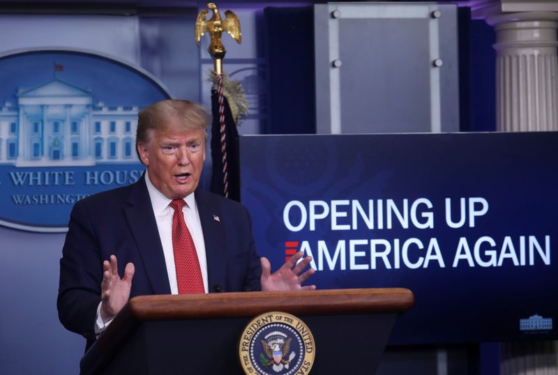 U.S. President Trump announces guidelines for “Opening Up America Again”