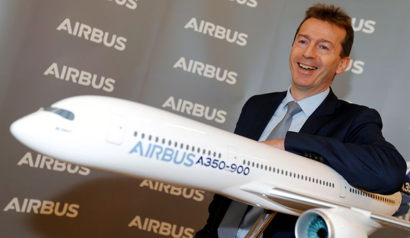 FILE PHOTO: Airbus CEO Guillaume Faury poses before Airbus’s annual