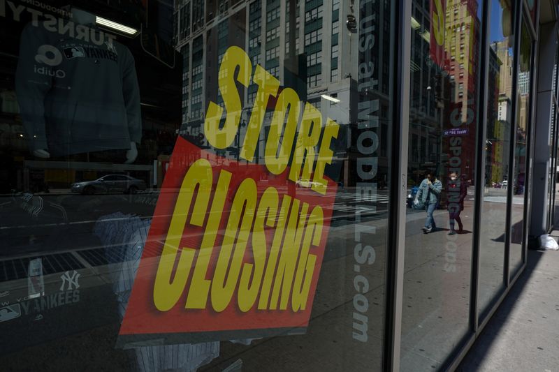 A Modell’s store is closed as retail sales suffer record
