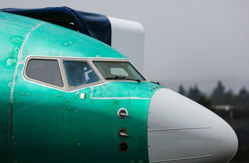 FILE PHOTO: A Boeing 737 Max aircraft is seen parked