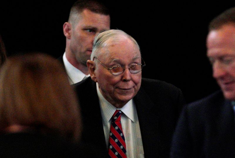 Charlie Munger, vice chairman of Berkshire Hathaway Inc arrives at