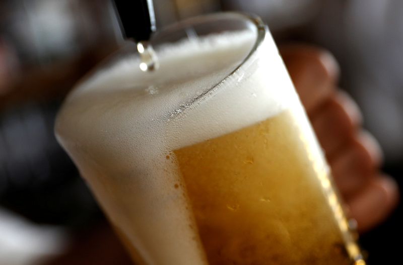 FILE PHOTO: A pint of beer is poured into a