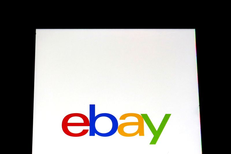 FILE PHOTO: The eBay logo is pictured on a screen