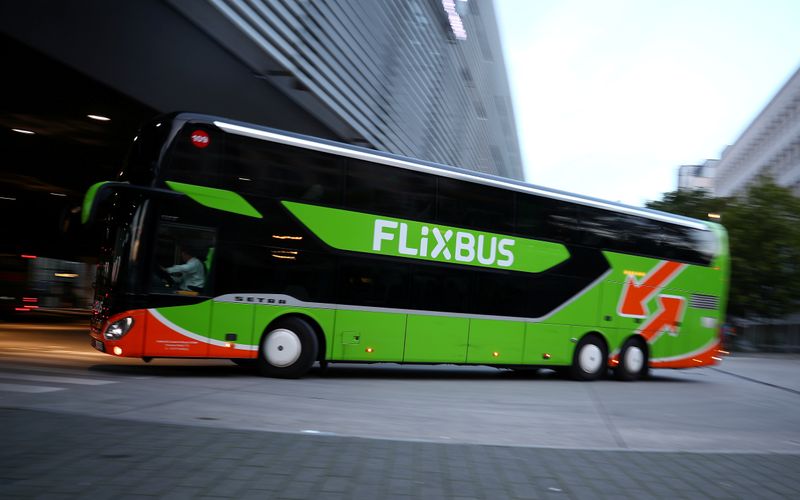 FILE PHOTO: A coach of German mobility platform FlixBus that