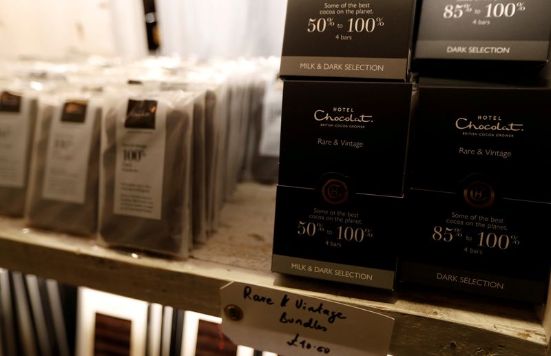 FILE PHOTO: Hotel Chocolat products are seen on sale at