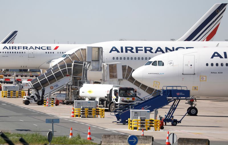 FILE PHOTO: ir France planes on the tarmac at Paris
