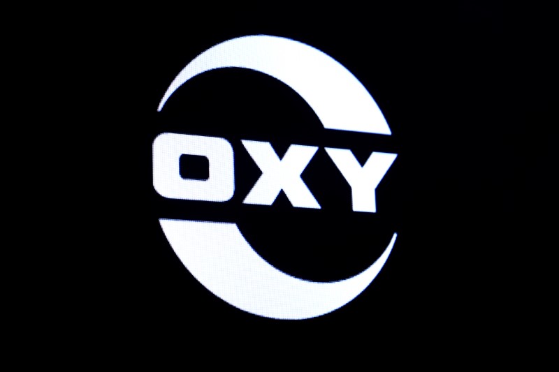 The logo for Occidental Petroleum is displayed on a screen