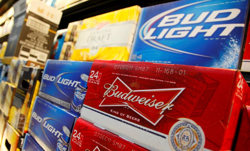 FILE PHOTO: Anheuser Busch’s Budweiser and Bud Light Beer on