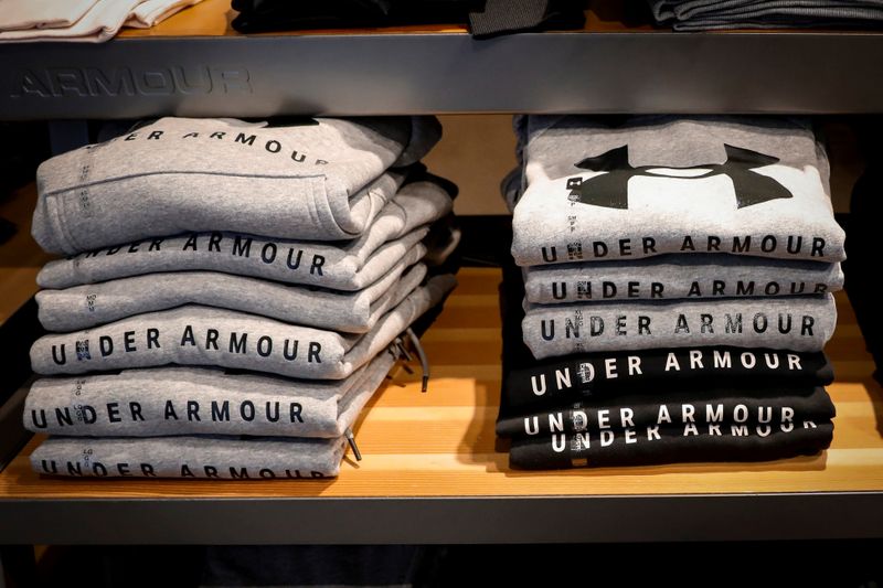 FILE PHOTO: Products are displayed in an Under Armour store