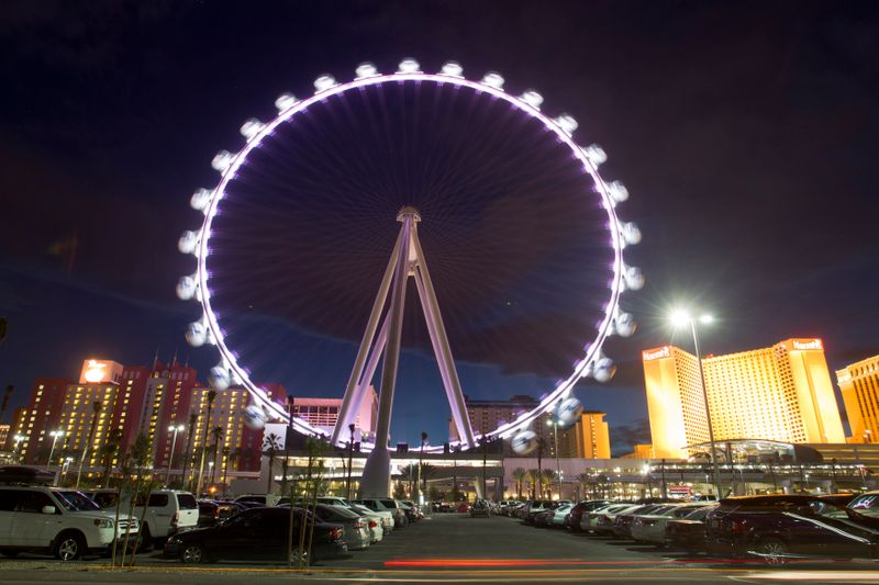 The 550 foot-tall (167.6 m) High Roller observation wheel, the