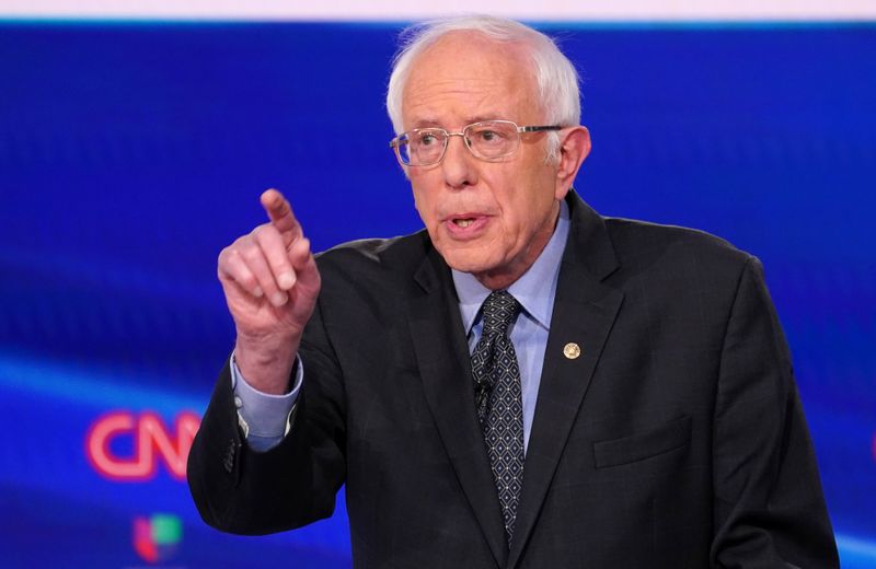 FILE PHOTO: Democratic U.S. presidential candidate Senator Bernie Sanders speaks