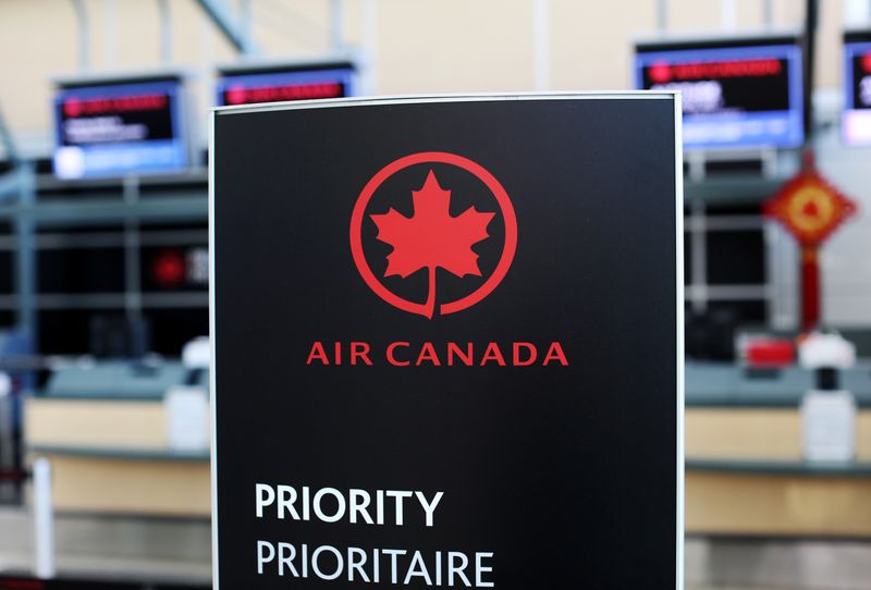 Air Canada signage is pictured at Vancouver’s international airport in