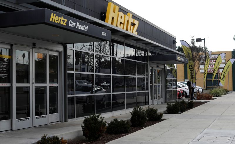 FILE PHOTO:  A Hertz rental car location is pictured